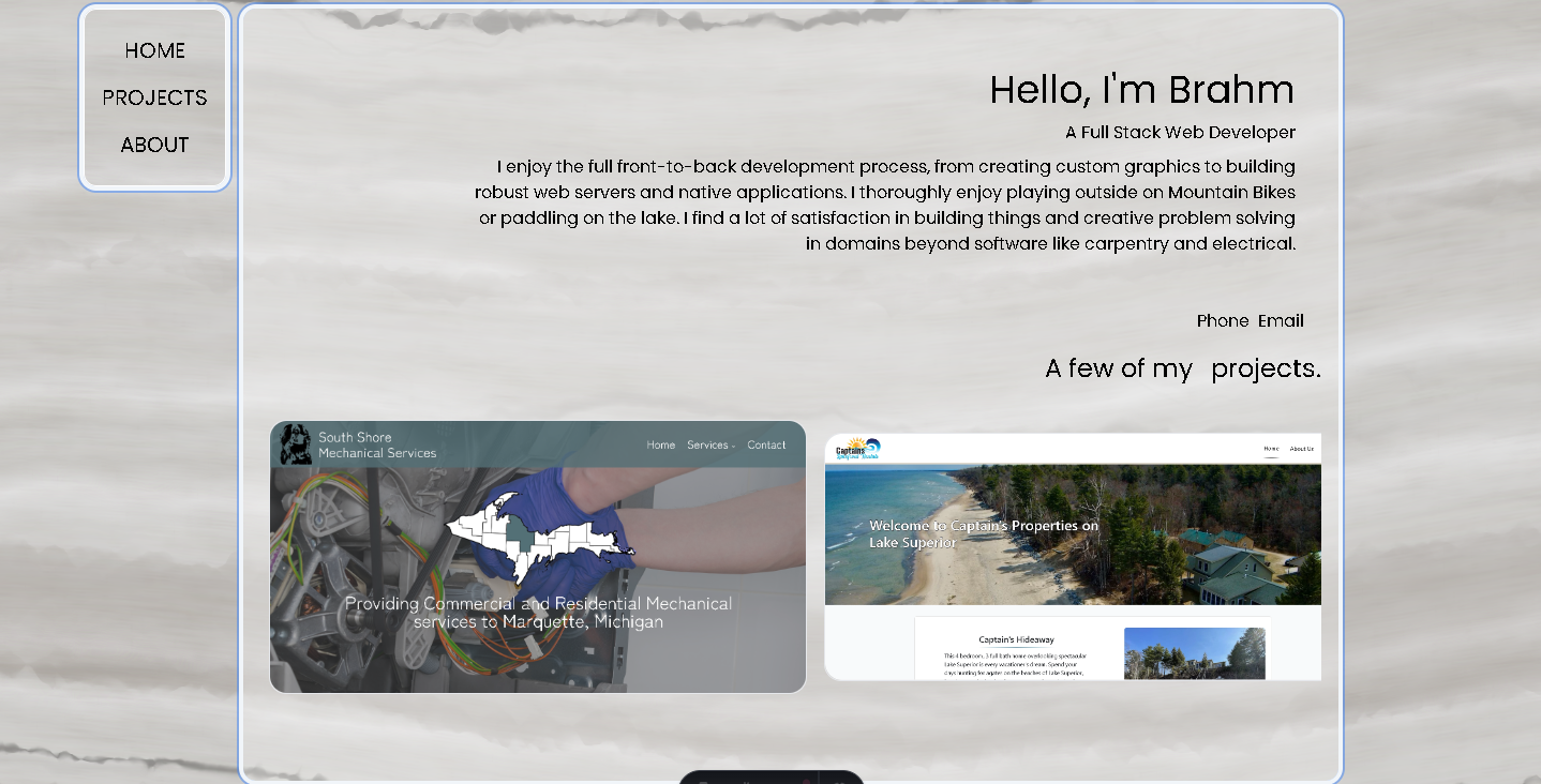 screenshot of This Site! homepage